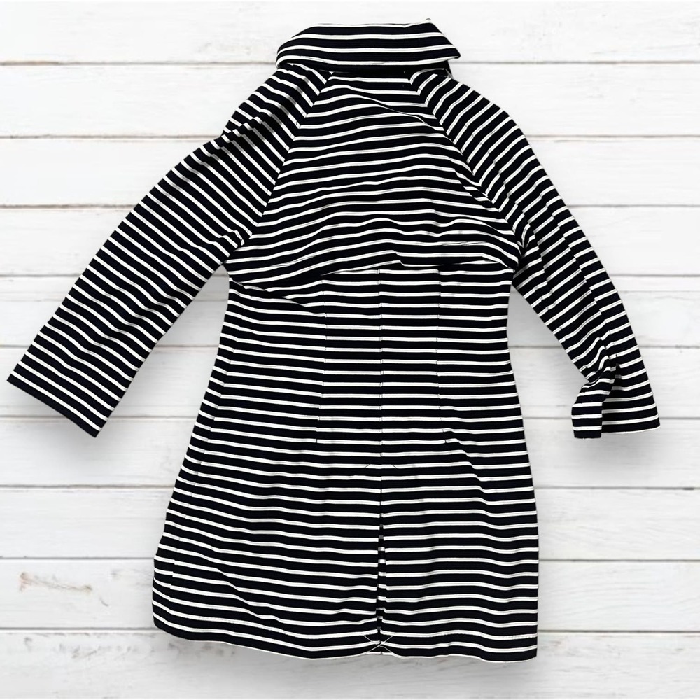 Cabi Women's Navy Blue/White Striped Maritime Trench Coat Size XS - Picture 8 of 8